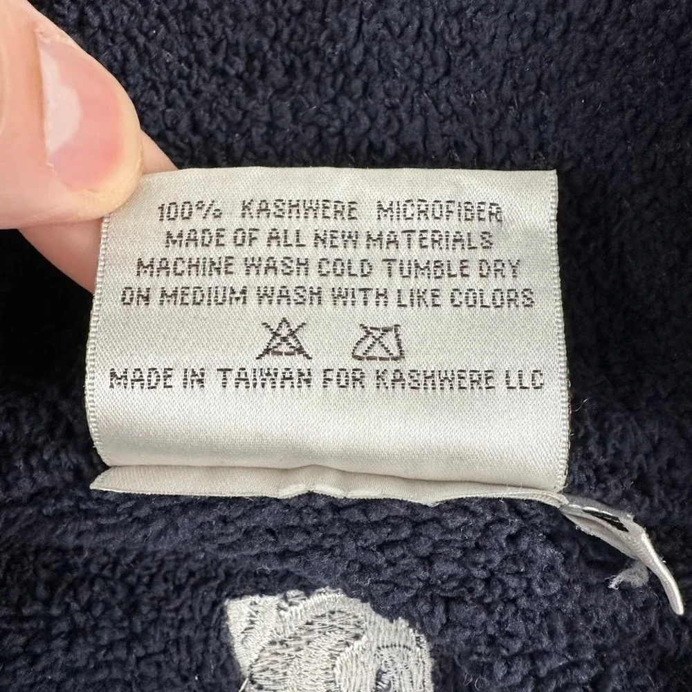 Kashwere Quarter Zip Pullover Mens XL Navy‎ Blue Microfiber Fleece Soft Solid